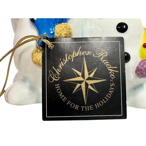 Christopher Radko Winter Portrait Cookie Jar Snowman Family & Box - Picture 12 of 15